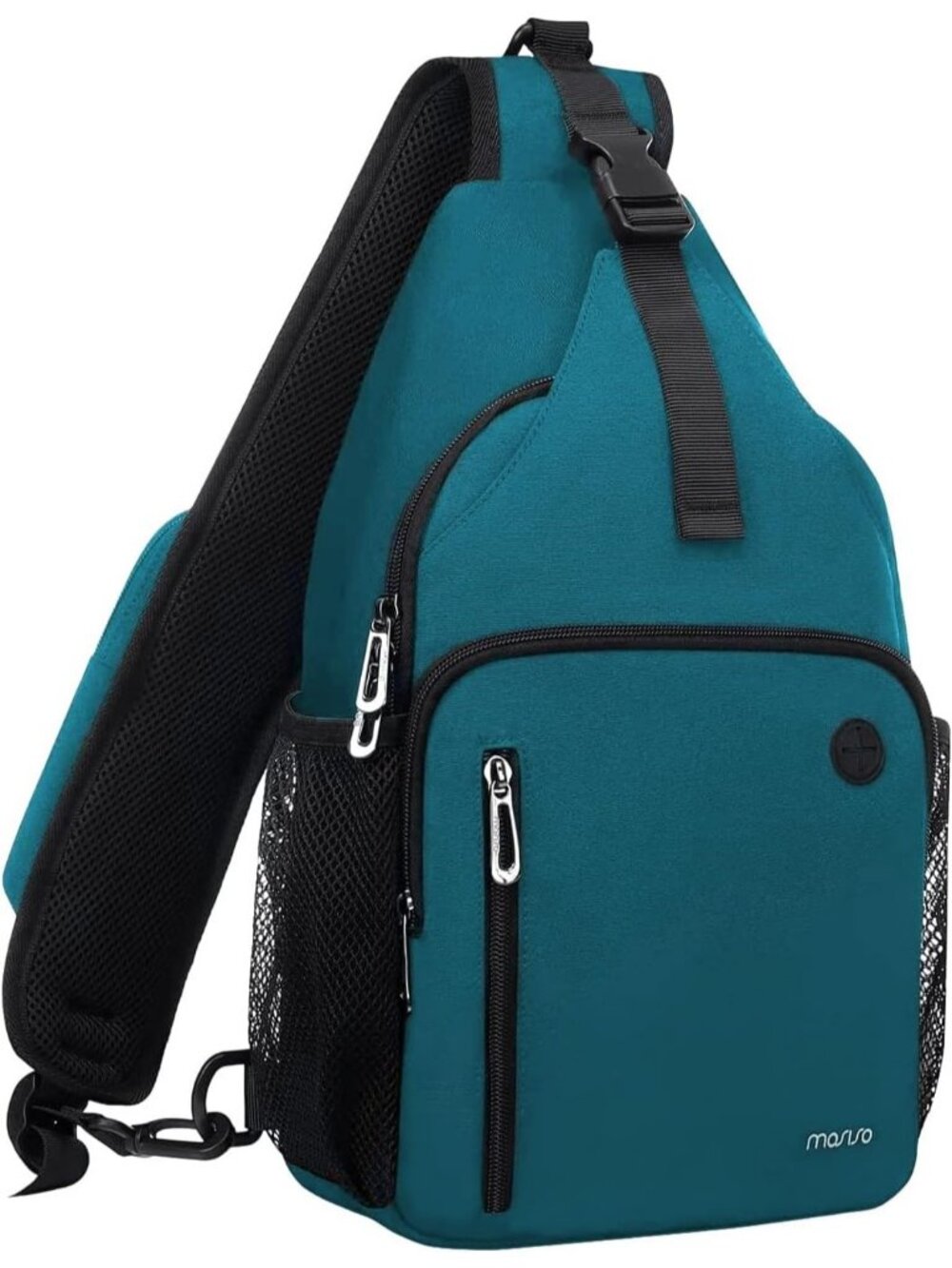 Women's Teal Green Sling Backpack Travel Hiking Daypack Crossbody Shoulder Bag
